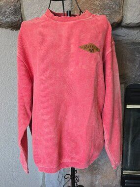 Vintage Style Corded Crew Ribbed Sweatshirt